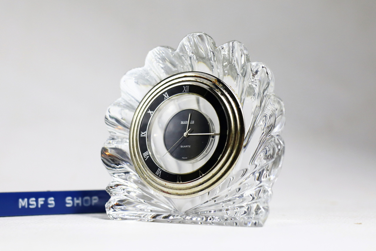 [Vintage] Marquis Waterford นาฬิกาตั้งโต๊ะคริสตัลเปลือกหอย