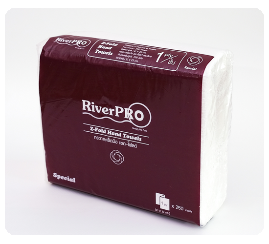 กระดาษเช็ดมือ RiverPro Z-Fold 1 ชั้น