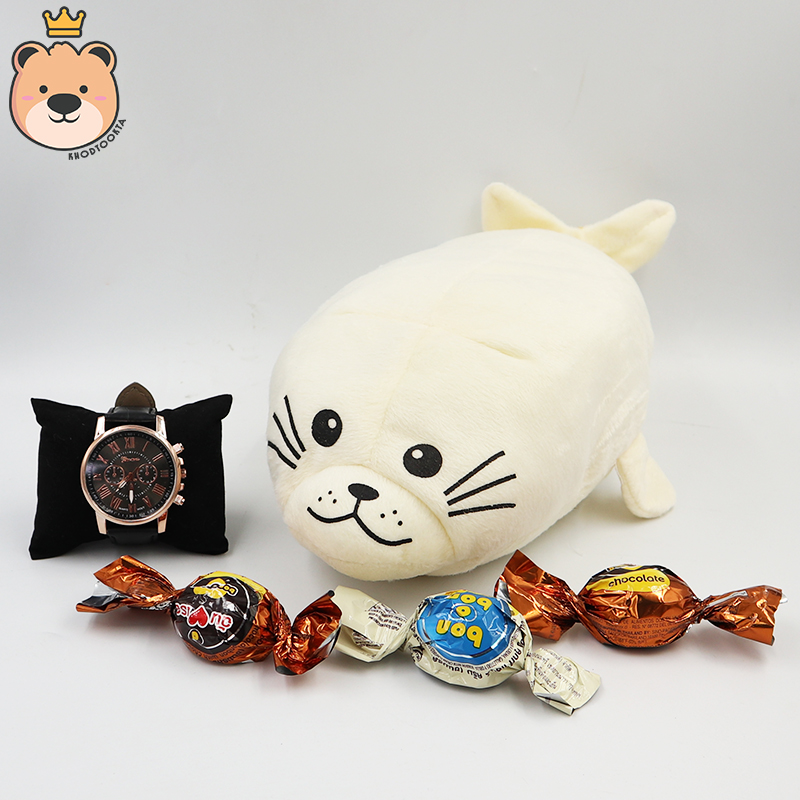 เซ็ตเซอร์ไพรส์แฟน ตุ๊กตาอุ๋งๆ สีขาว 10นิ้ว ลิขสิทธิ์แท้100% / นาฬิกาข้อมือสุดหรู / ช็อกโกแลต พร้อมเม็ดโฟมคละสีเต็มกล่อง