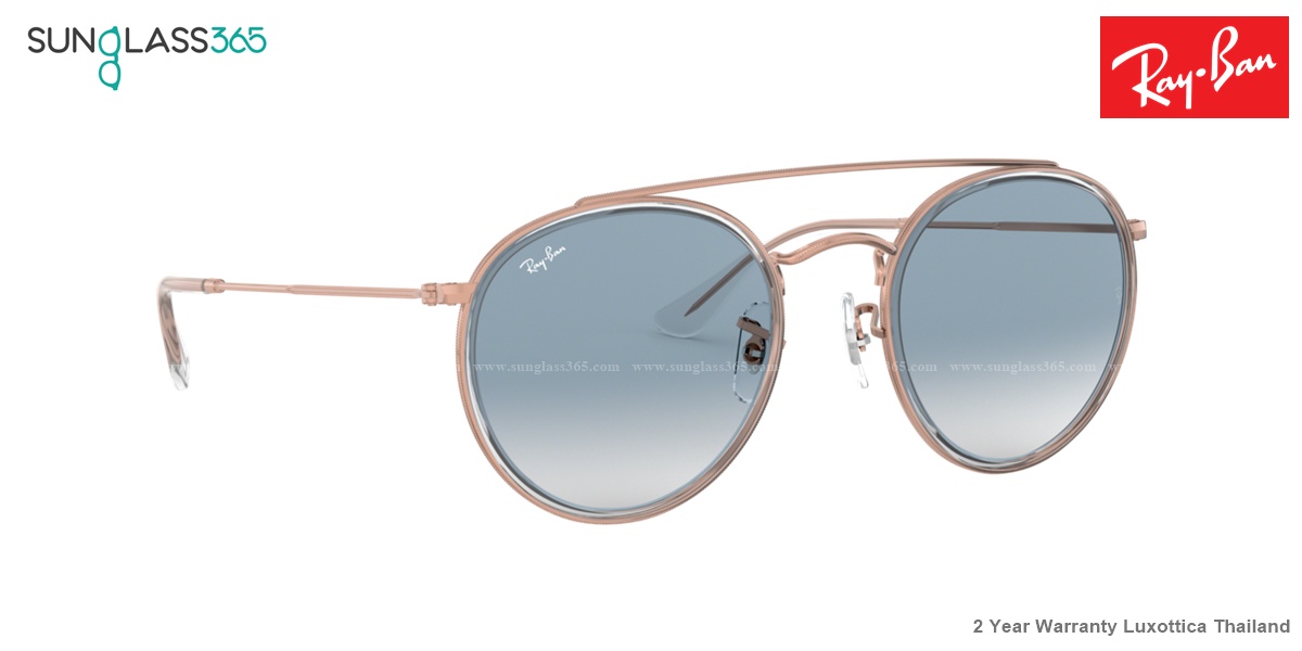 Ray-Ban RB3647N 90683F Round Double Bridge Blue Gradient