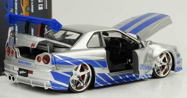 พรีออเดอร์ Jada โมเดลรถ โมเดลรถยนต์ ฟาส "Fast" 2002 gtr r 34 สเกล 1:24