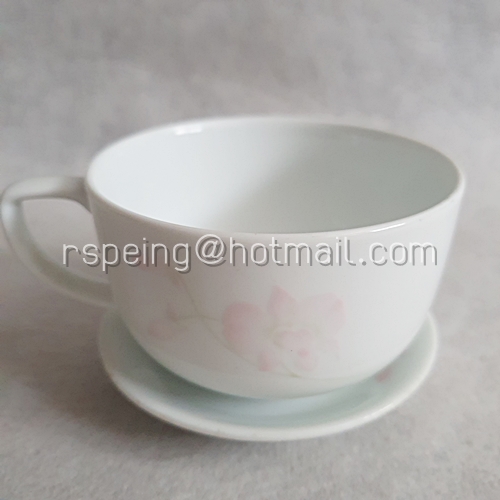แก้วชากาแฟ และจานรองแก้ว Noritake ลายกล้วยไม้ การบินไทย (ขายคู่)