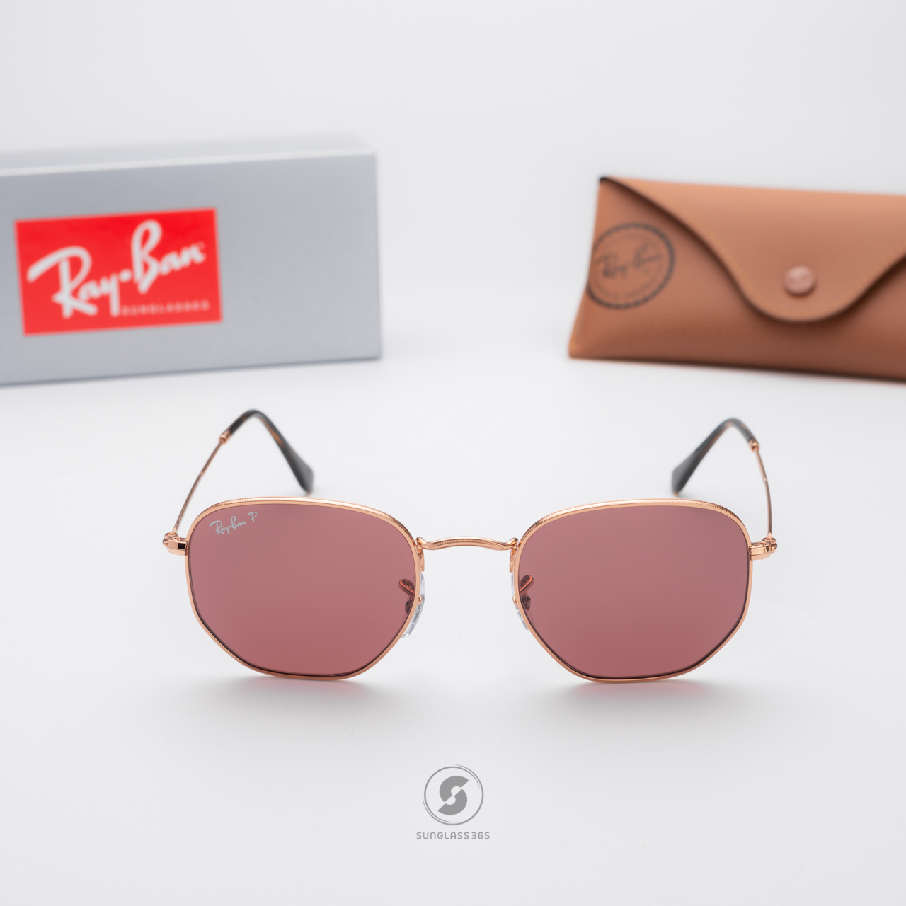 RayBan RB3548N 9202AF Rose Gold Polarized