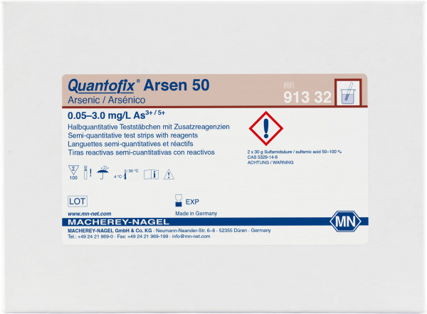 QUANTOFIX® Arsenic 50 91332 กระดาษทดสอบสารหนู 50