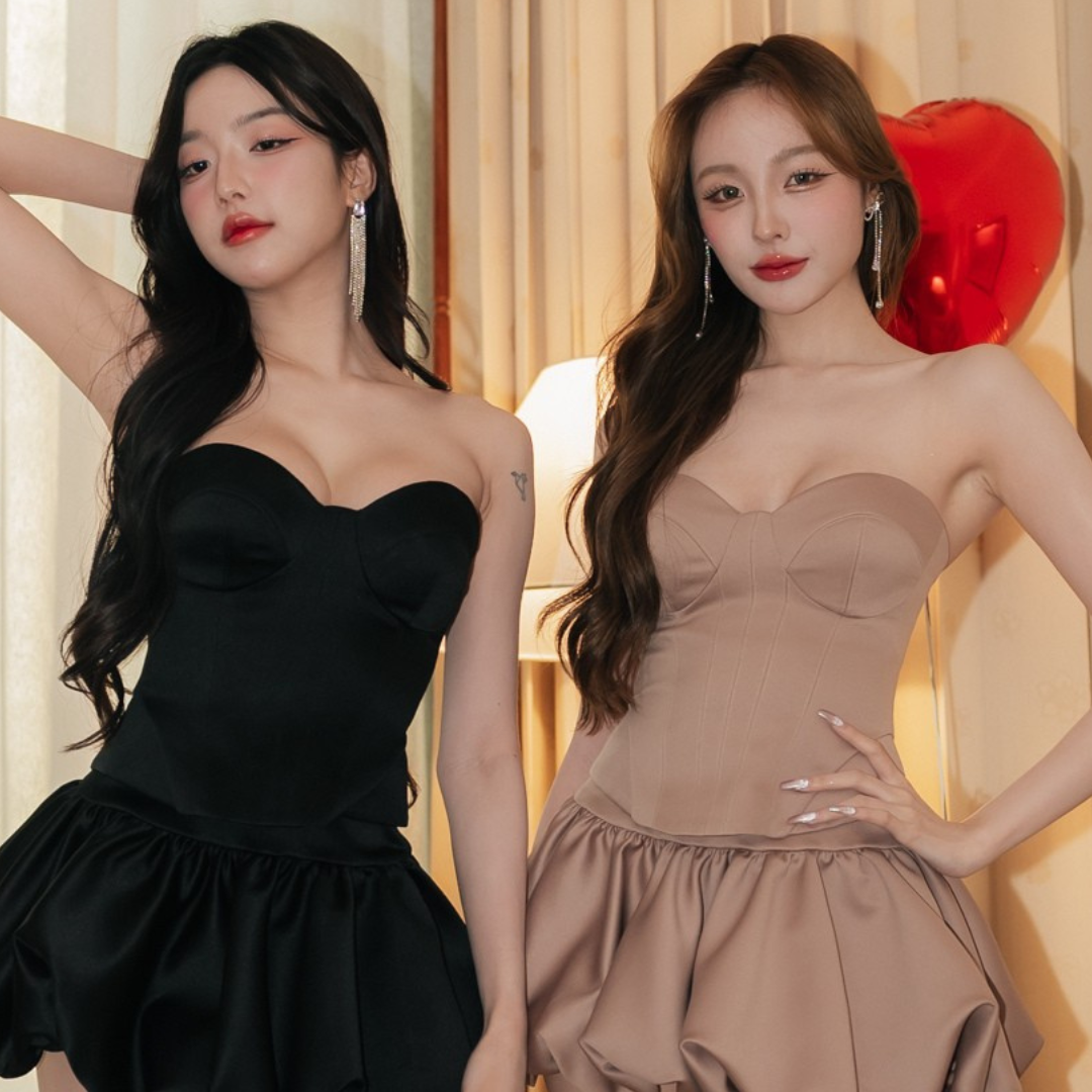 Lism S-058 Duchess Satin Corset Top เสื้อเกาะอก