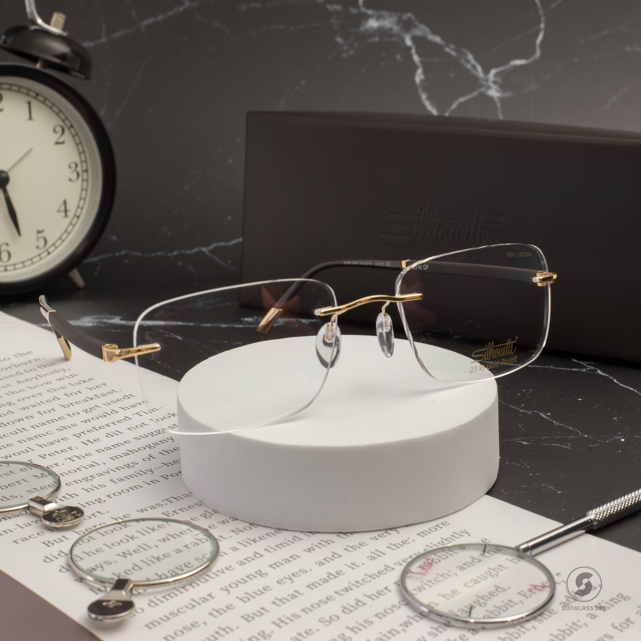 กรอบแว่น Silhouette Crystal Diva 5242 23kt Gold Plated