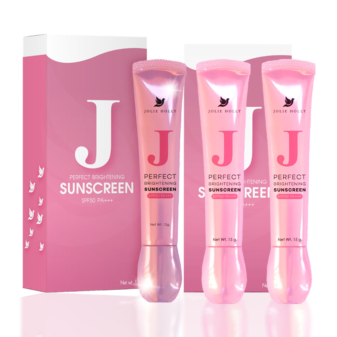 Jolie Holly (โจลี่ ฮอลลี่) กันแดดเนื้อมูส บางเบา ปกป้องและปกปิด Perfect Brightening Sunscreen SPF 50 PA+++ (Setขายดี)