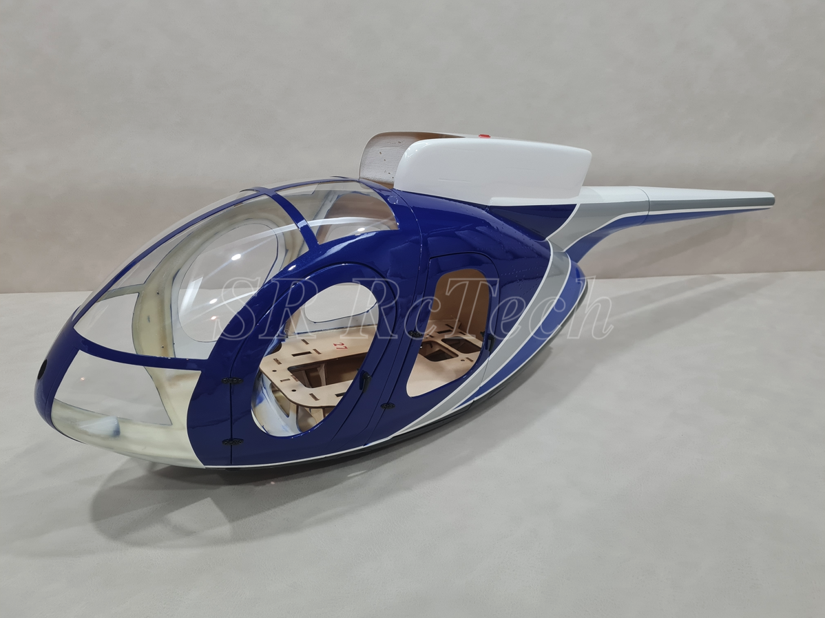 700 - MD500E Blue Police (working door)& Carbon/Metal Landing Skid