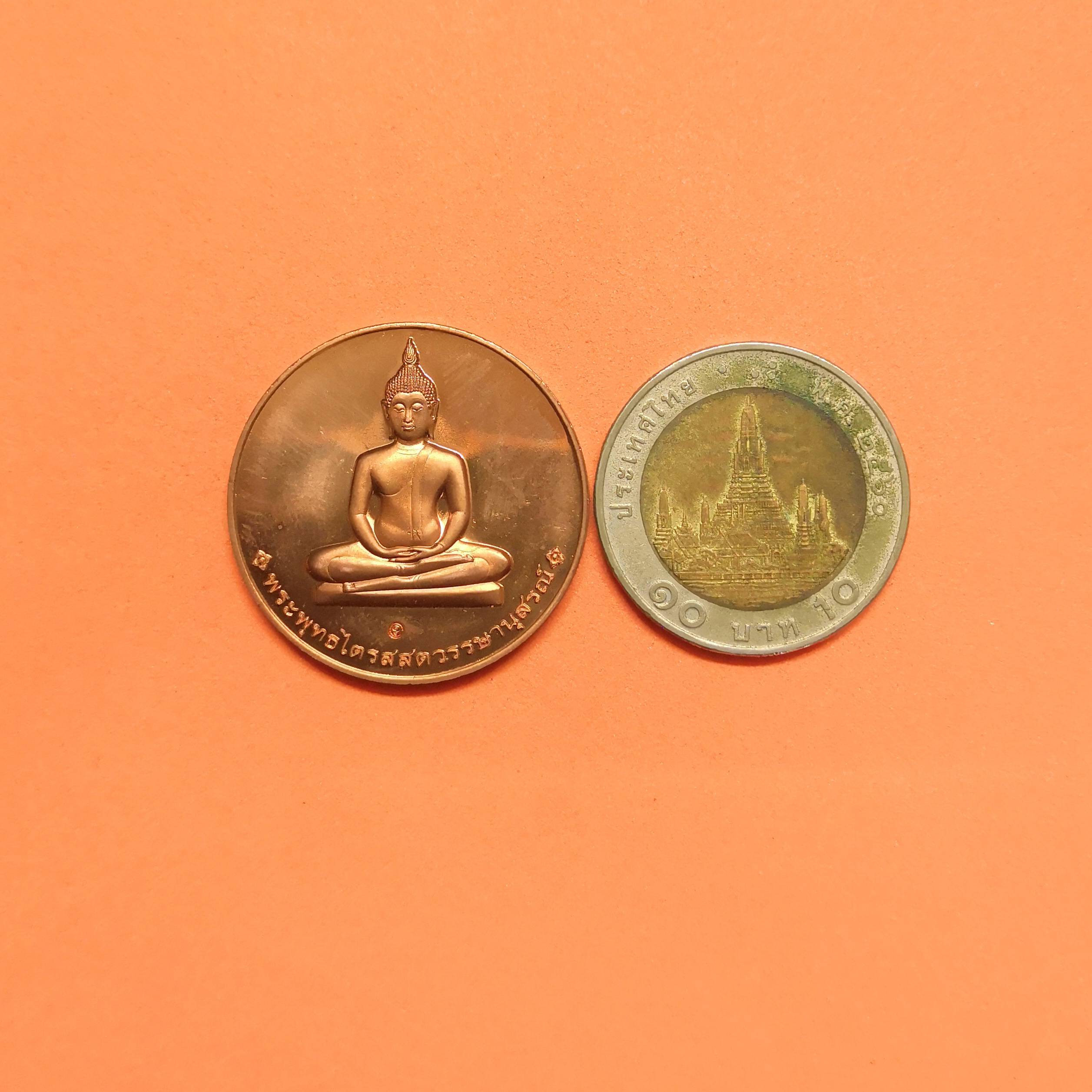 เหรียญ พระพุทธไตรสสตวรรษานุสรณ์ ที่ระลึกวันสถาปนากรมป่าไม้ ครบรอบ 113 ปี 18 กันยายน 2552 เนื้อทองแดง ขนาด 3 เซน