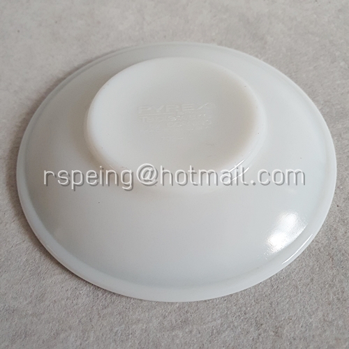 จานรองแก้วกาแฟวินเทจ Pyrex by Corning (702-14) แถบสีเทอร์ควอยซ์