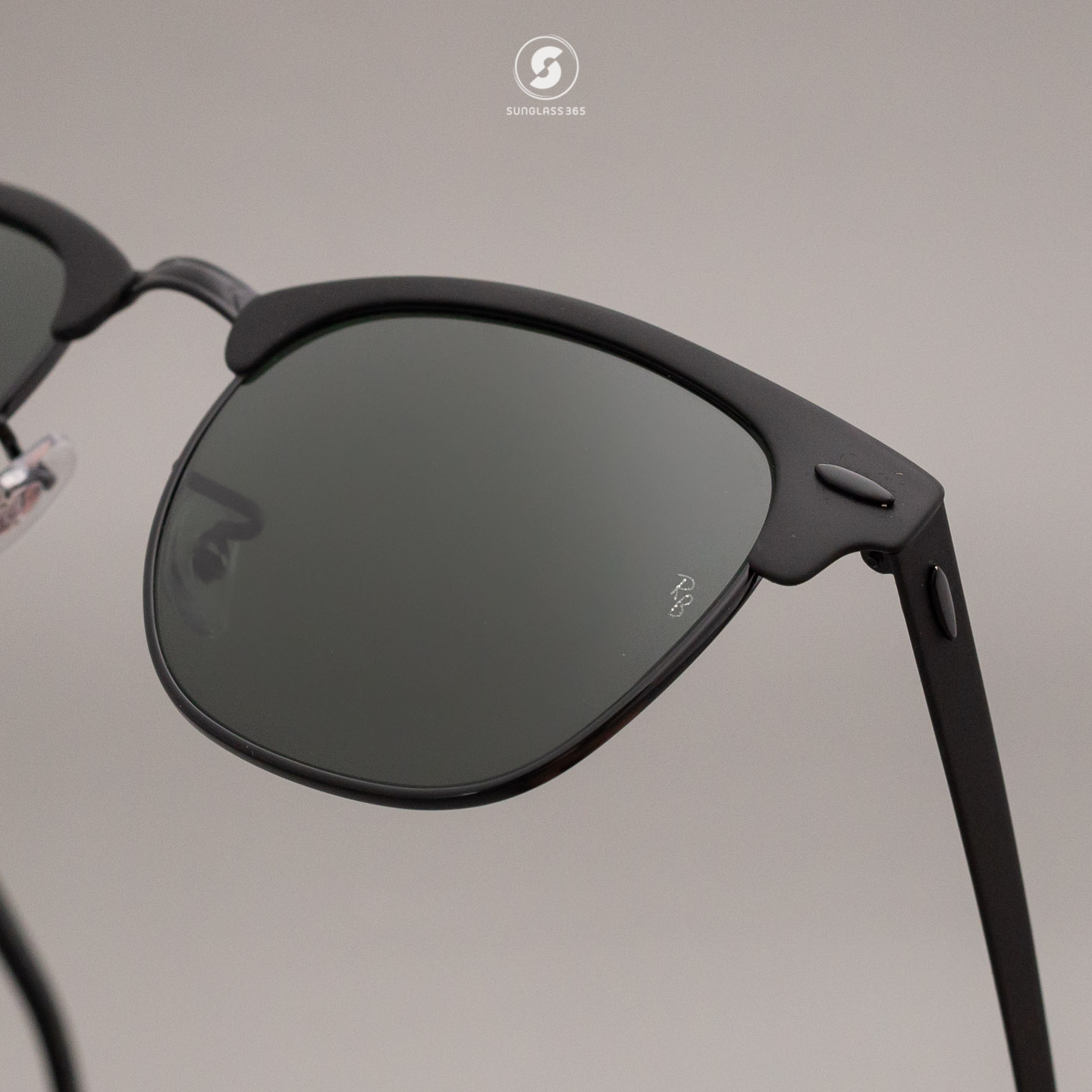 Ray-Ban RB3716 186/58 Clubmaster Metal Black Top Matte G-15 Polarized