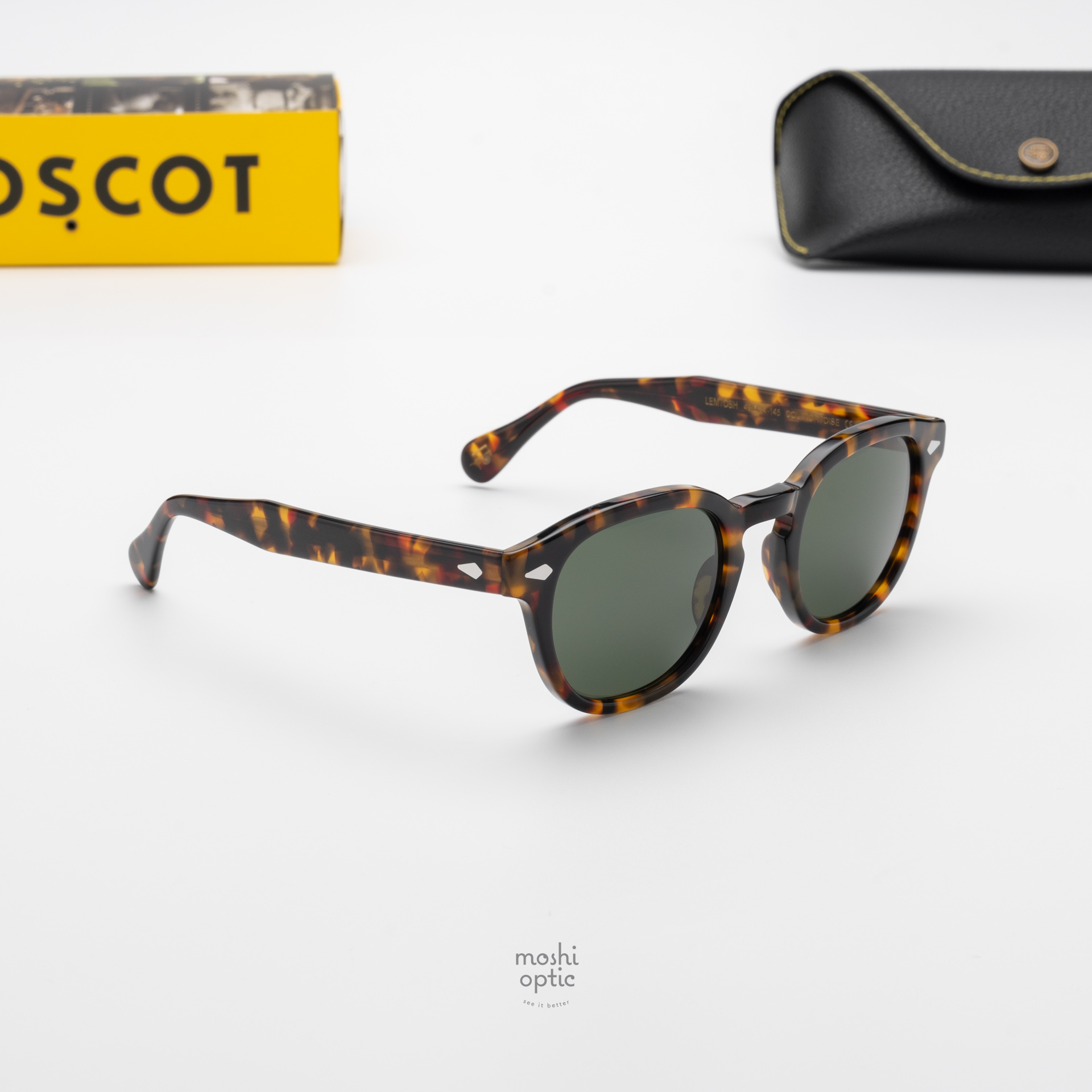 แว่นกันแดด Moscot Sun Lemtosh Tortoise G-15