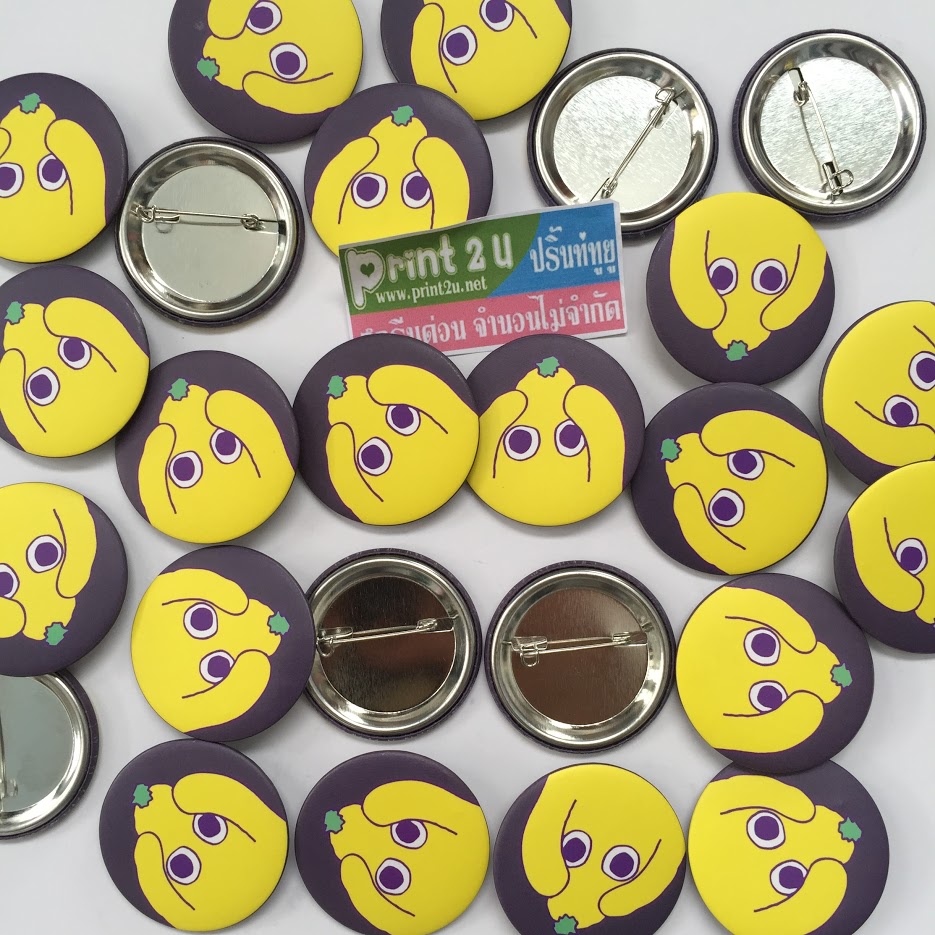 เข็มกลัดวงกลม หลังอลูมิเนียม เข็มกลัดอลูมิเนียม Aluminium badge