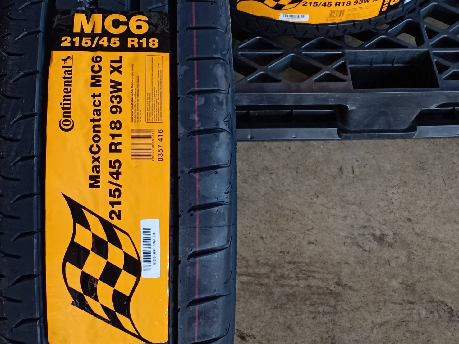 CONTINENTAL 215/45R18 CONTACT MC6 93W XL MADE IN MALAYSIA