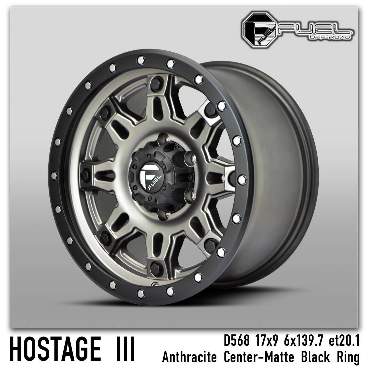 ล้อแม็ก USA. แท้ FUEL HOSTAGE III D568 17x9 6x139.7 ET+20.1 ราคาพิเศษ