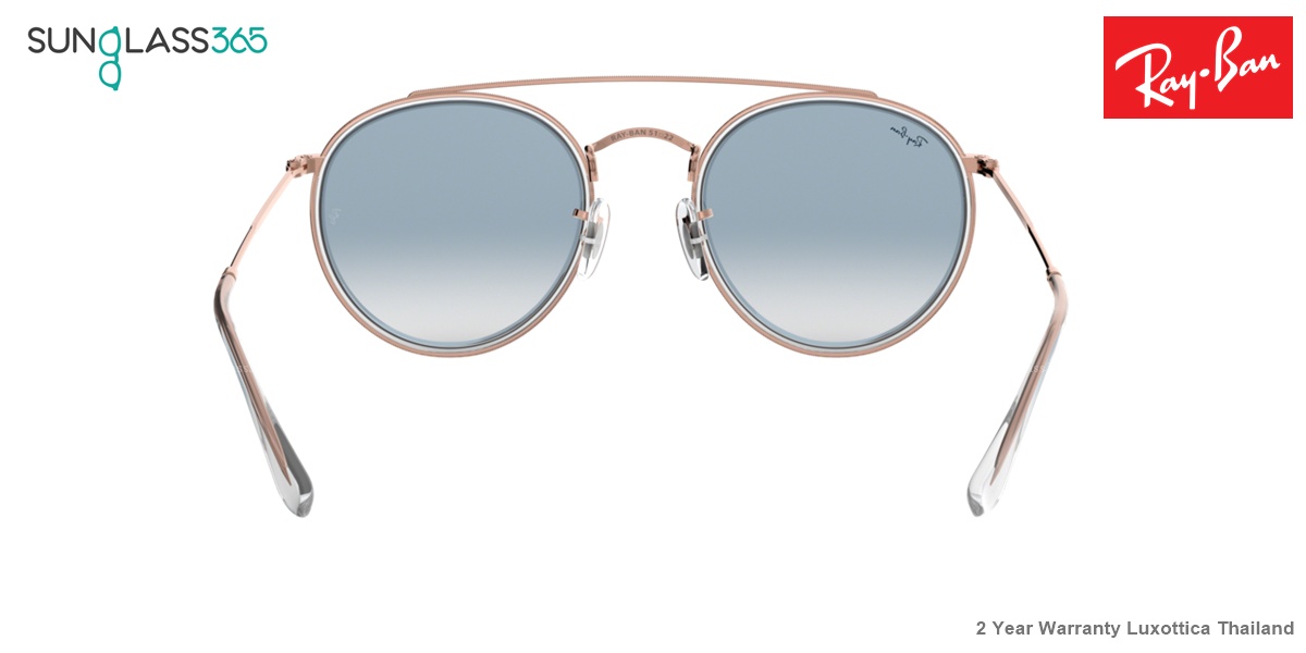 Ray-Ban RB3647N 90683F Round Double Bridge Blue Gradient