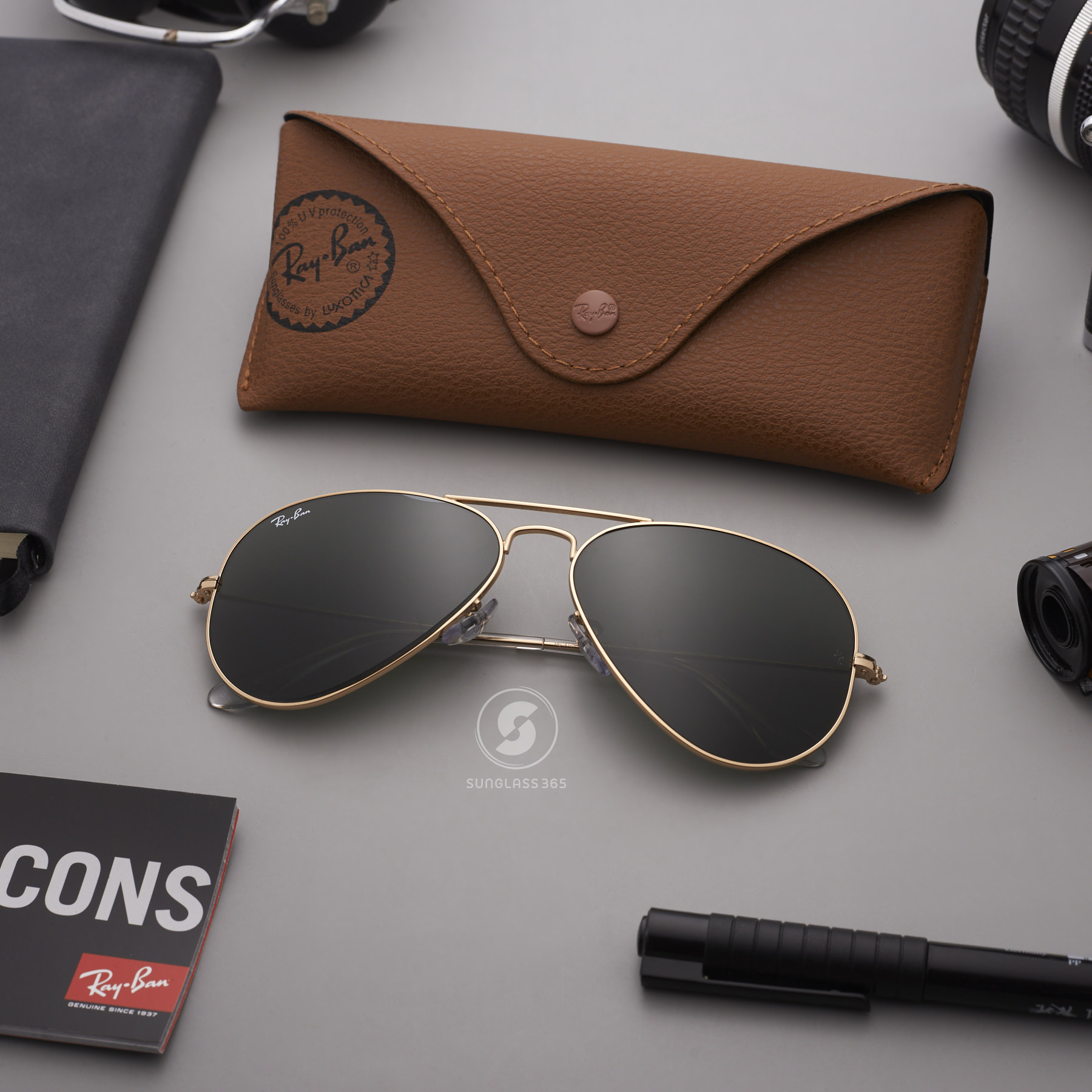 แว่นกันแดด Rayban Aviator RB3025 L0205 Gold