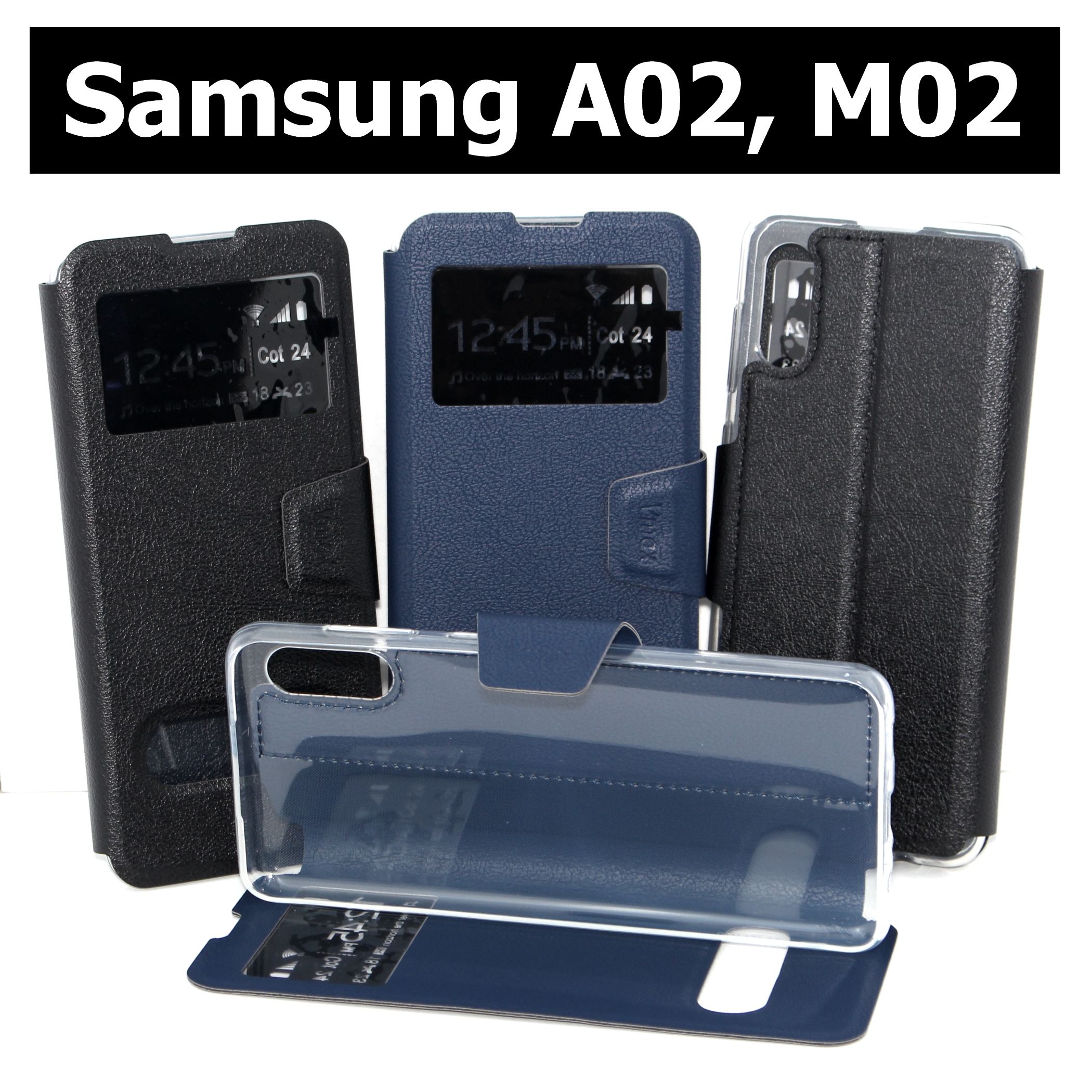 เคสฝาพับ Samsung A02, M02 - เคสฝาพับ โชว์เบอร์ ตั้งได้