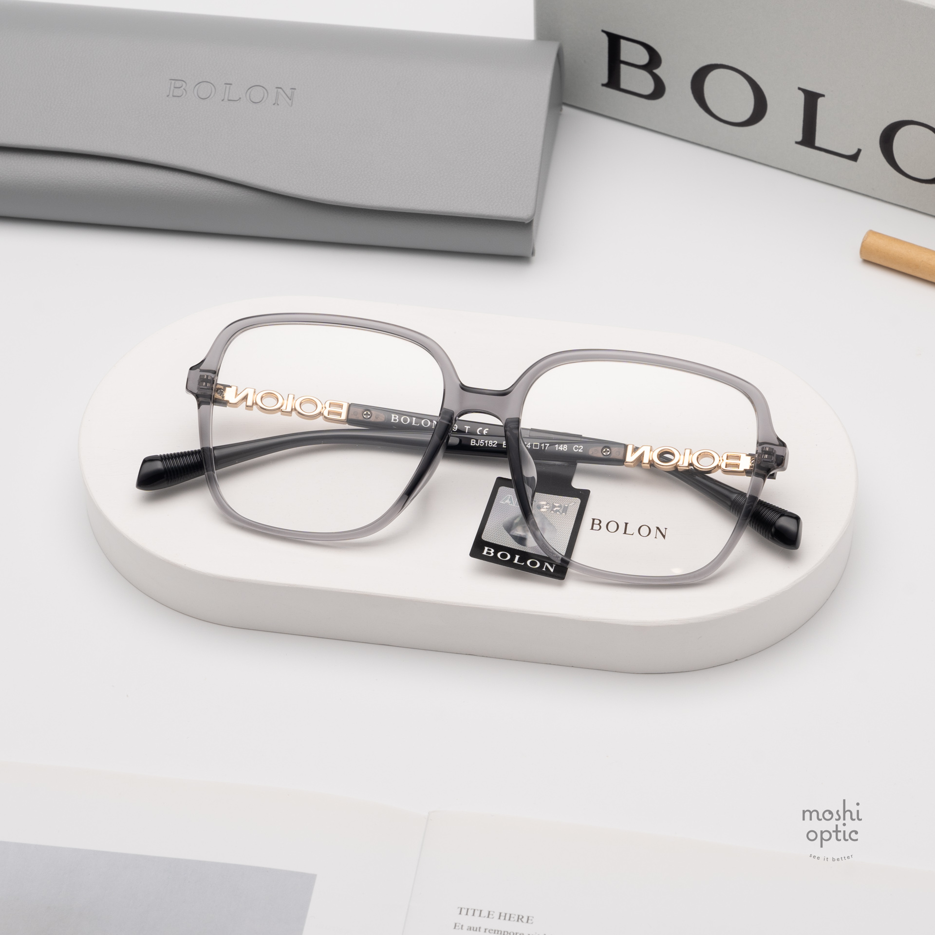 แว่นสายตา BOLON รุ่น Napa BJ5182 B16 Transparent Dark Grey