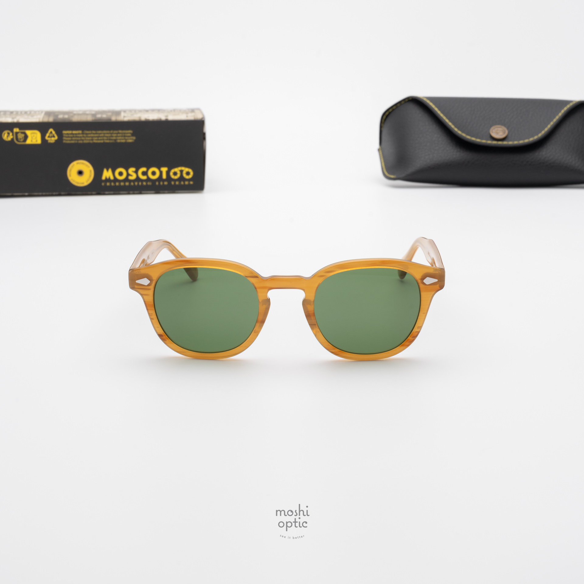 แว่นกันแดด Moscot Sun Lemtosh Blonde Calibar Green