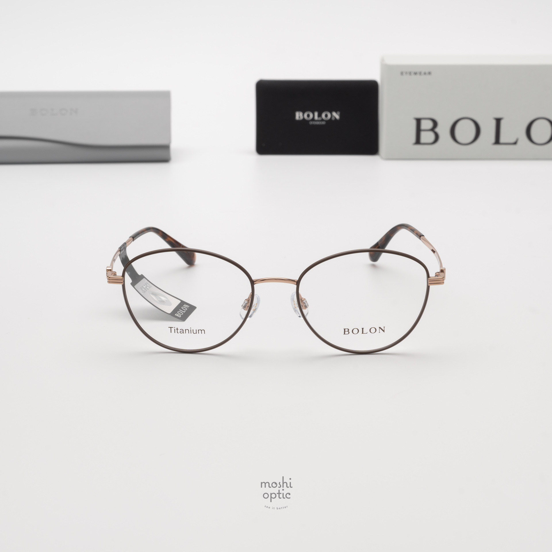 แว่นสายตา BOLON รุ่น VILNIUS BA7029 B32 Rose Gold|Matte Dark Brown Front Rim