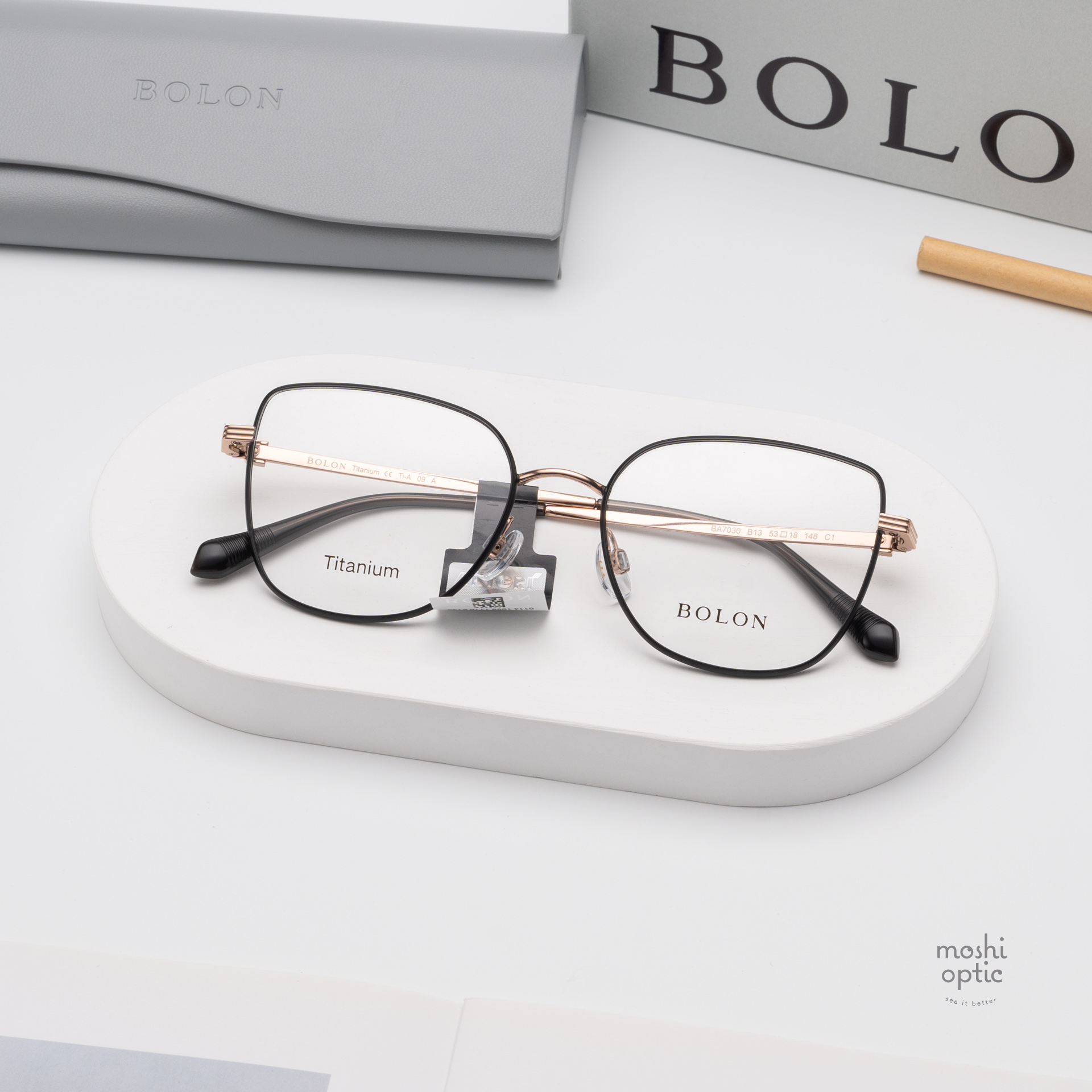 แว่นสายตา BOLON รุ่น Riga BA7030 B13 Rose Gold|Matte Black Front Rim