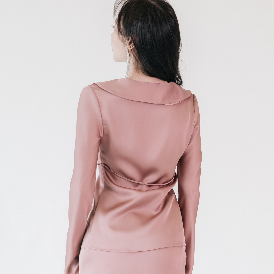 Lism S-068 The Silk Tie Front Shirt เสื้อเชิ้ตผูกหน้าสุดเก๋