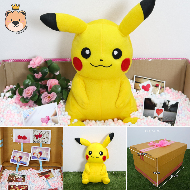 ของขวัญ เซอร์ไพรส์ เม็ดโฟมคละสี ปิกาจู 10นิ้ว ตุ๊กตาปิกาจู Pokemon ลิขสิทธิ์แท้ 100% (ขนาดครึ่ง Double A) ขนาด 23.5*19*34cm