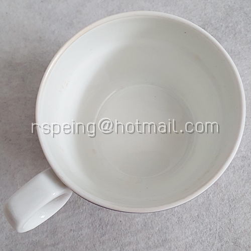 ชุดแก้วชากาแฟ และจานรองแก้ว Noritake ลายเส้นดำและแถบเทา-ฟ้า สายการบินญี่ป่น (JAL)
