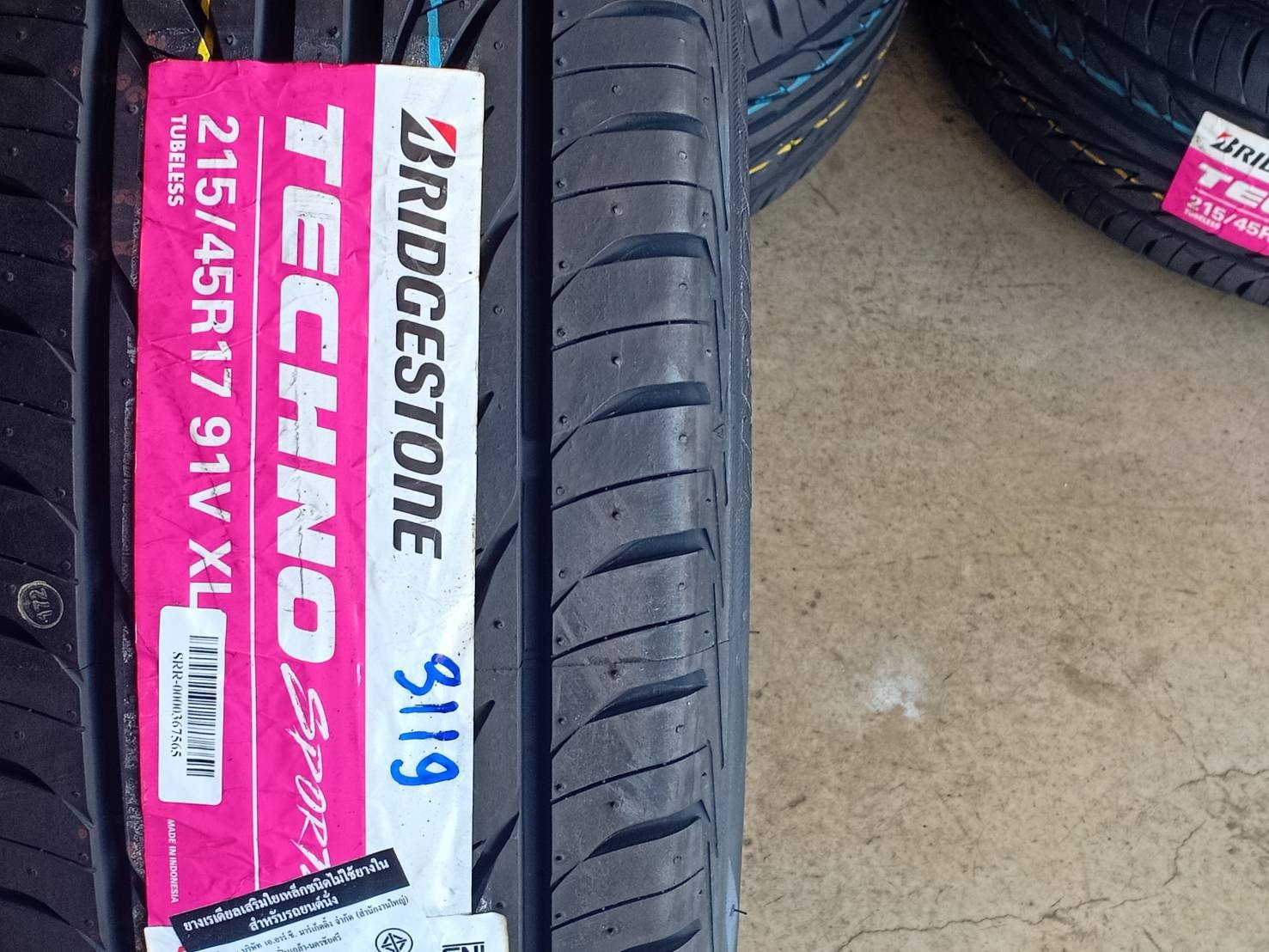ยางใหม่ BRIDGESTONE TECHNOSPORT 215/45-17 ราคาพิเศษ ปี19 มาใหม่