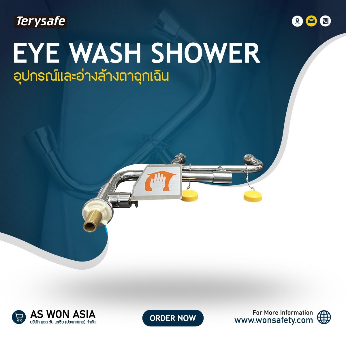 Deck Mounted Eyewash 360 Swivel Model.I100-SS