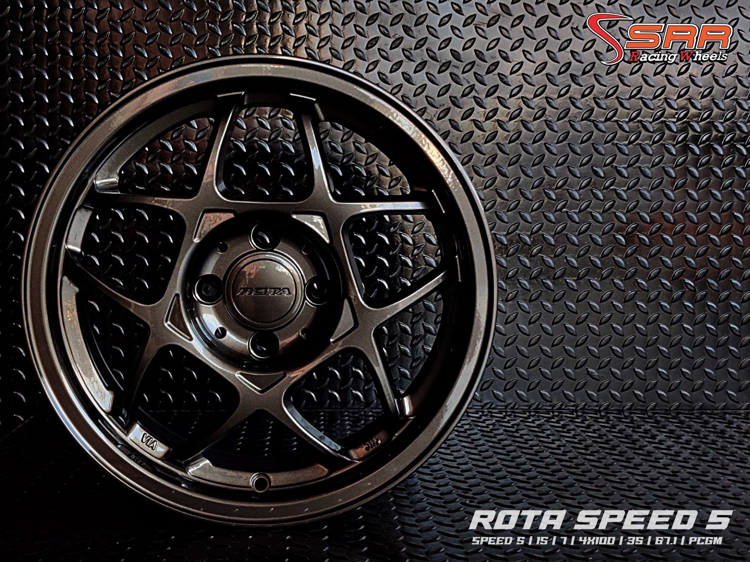 ROTA : SPEED5 15X7 4X100 35 PCGM (กันเงา)
