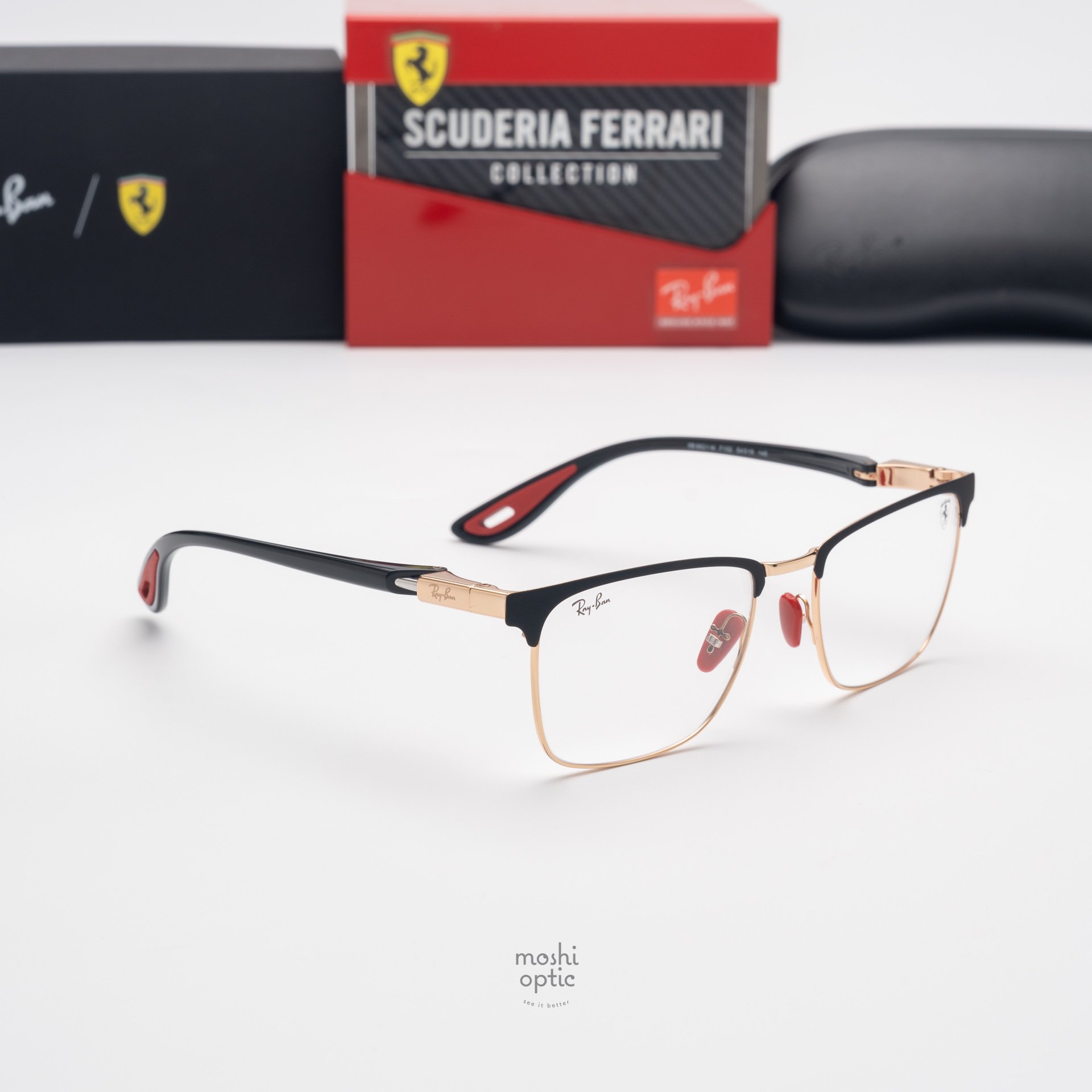 Ray-Ban Ferrari Collection RX6621M F132 Black on Rose Gold