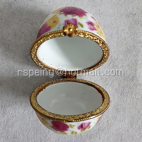 ตลับเซรามิกไข่อิสเตอร์ลายดอกไม้