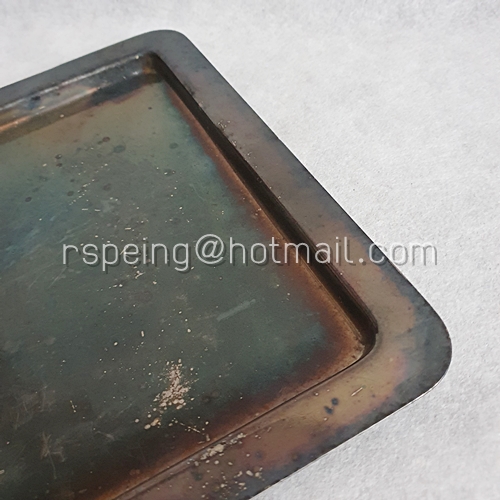 ถาดโลหะชุบเงินทรงสี่เหลี่ยมผืนผ้าแบบตื้น