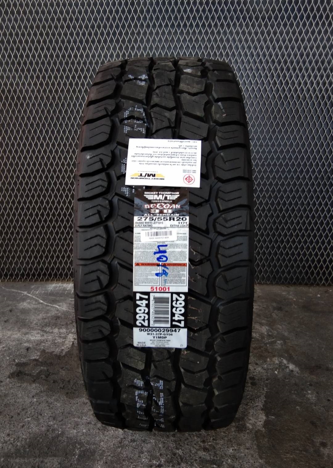 #แนะนำยางใหม่ #MICKY_THOMPSON_DEEGAN_38AT 275/55R20 เส้น 8500 ปี18 ปกติ 10500