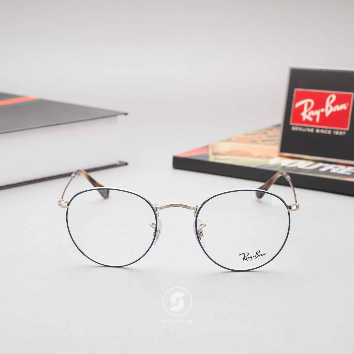 Ray-Ban RX3447V 2970 SILVER ON TOP BLUE