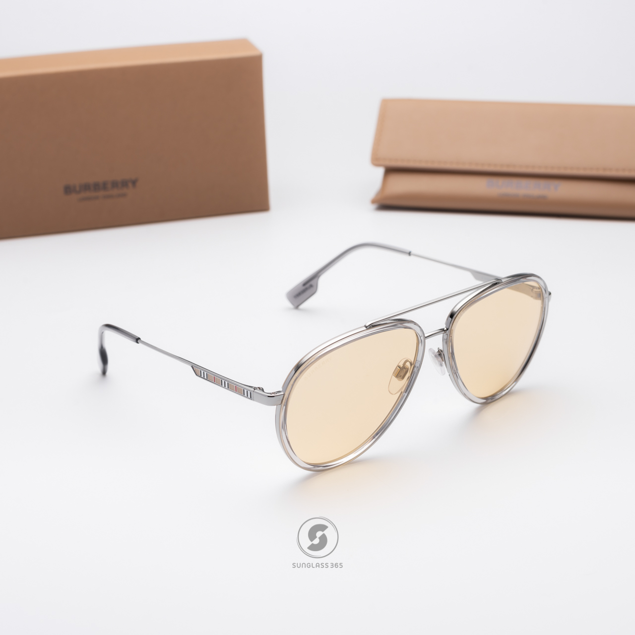 BURBERRY OLIVER BE3125 1003/8 Gunmetal Light Yellow