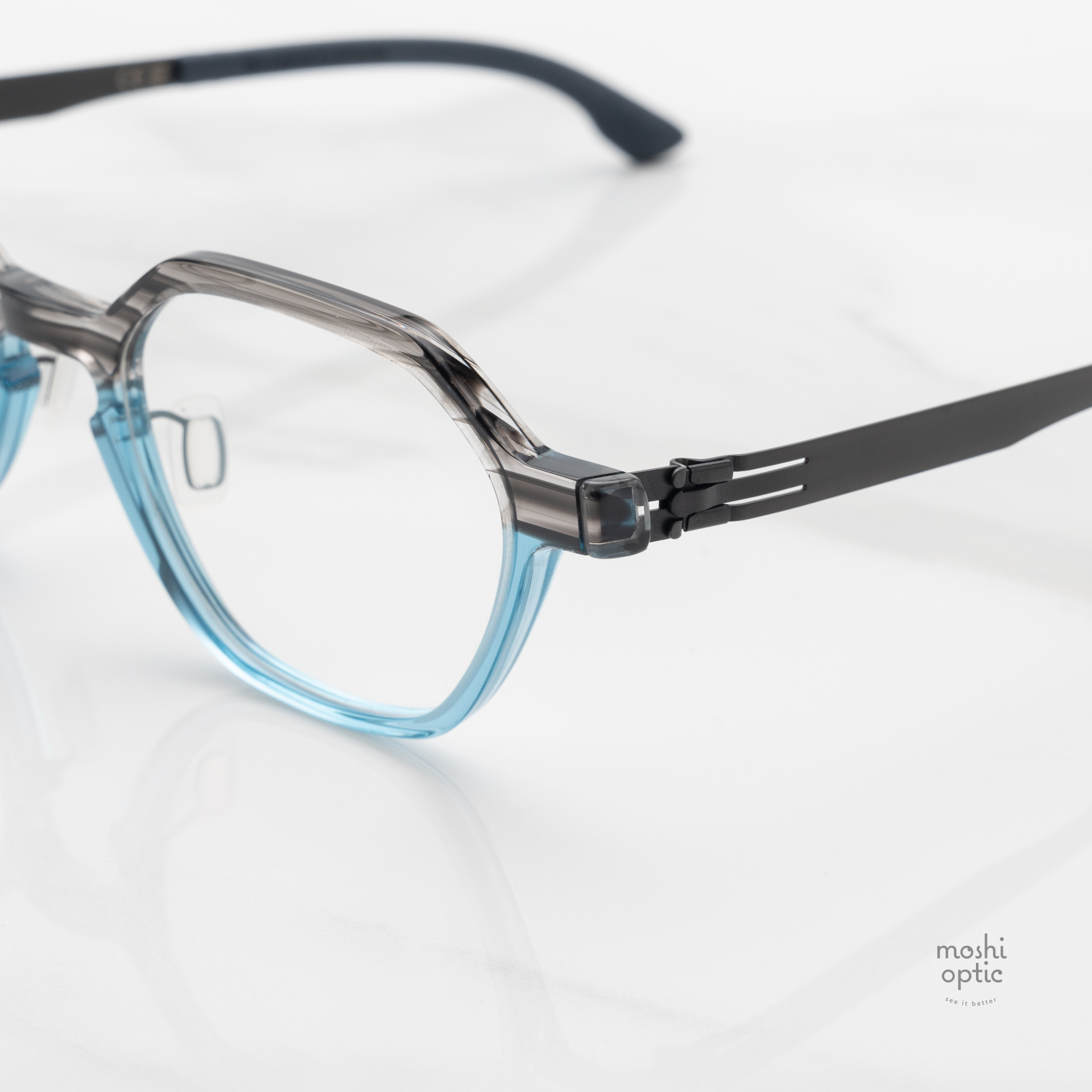 กรอบแว่น IC BERLIN Shirakawa-Go Stripe G. Grey Aqua