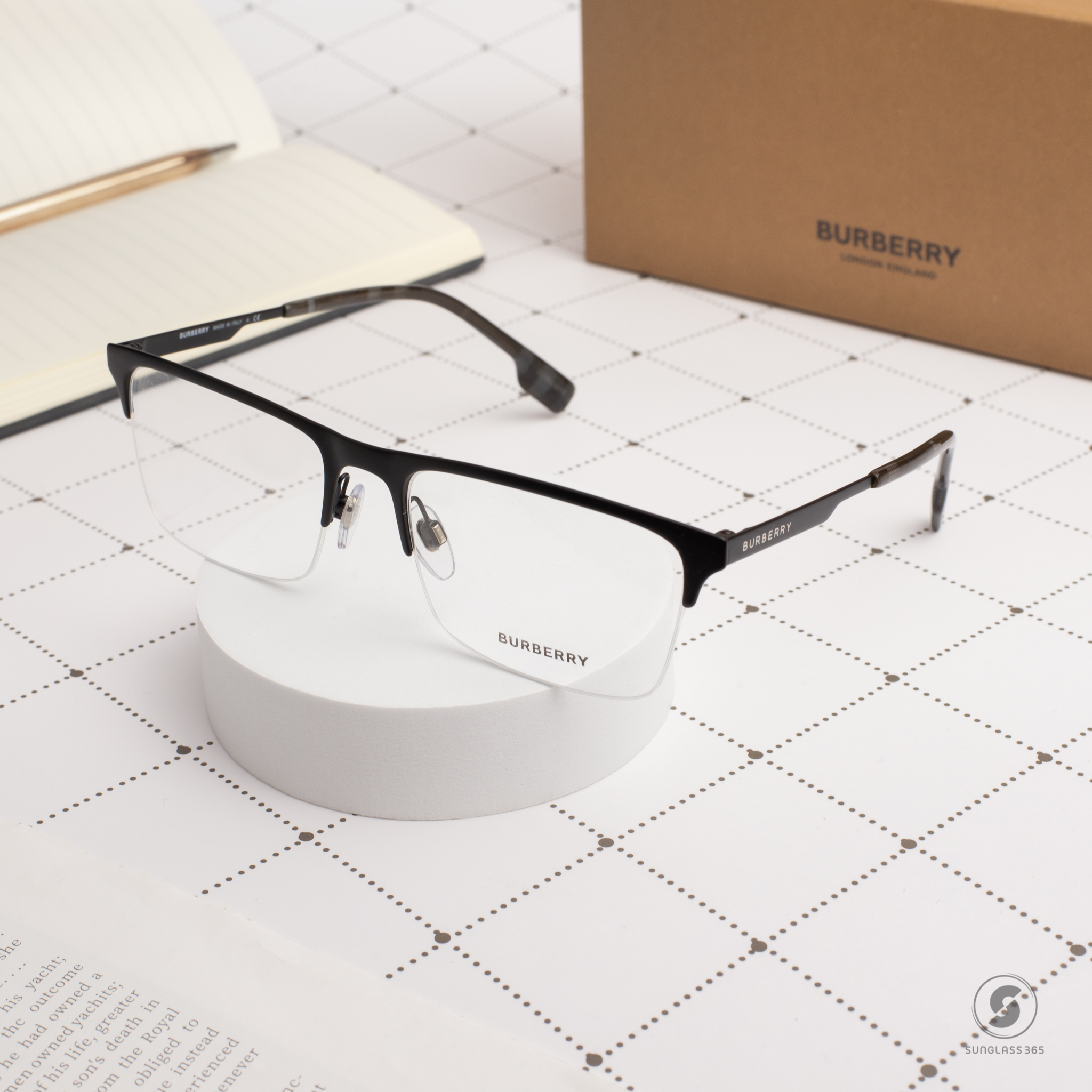 BURBERRY BRUNEL BE1344 1007 Matte Black