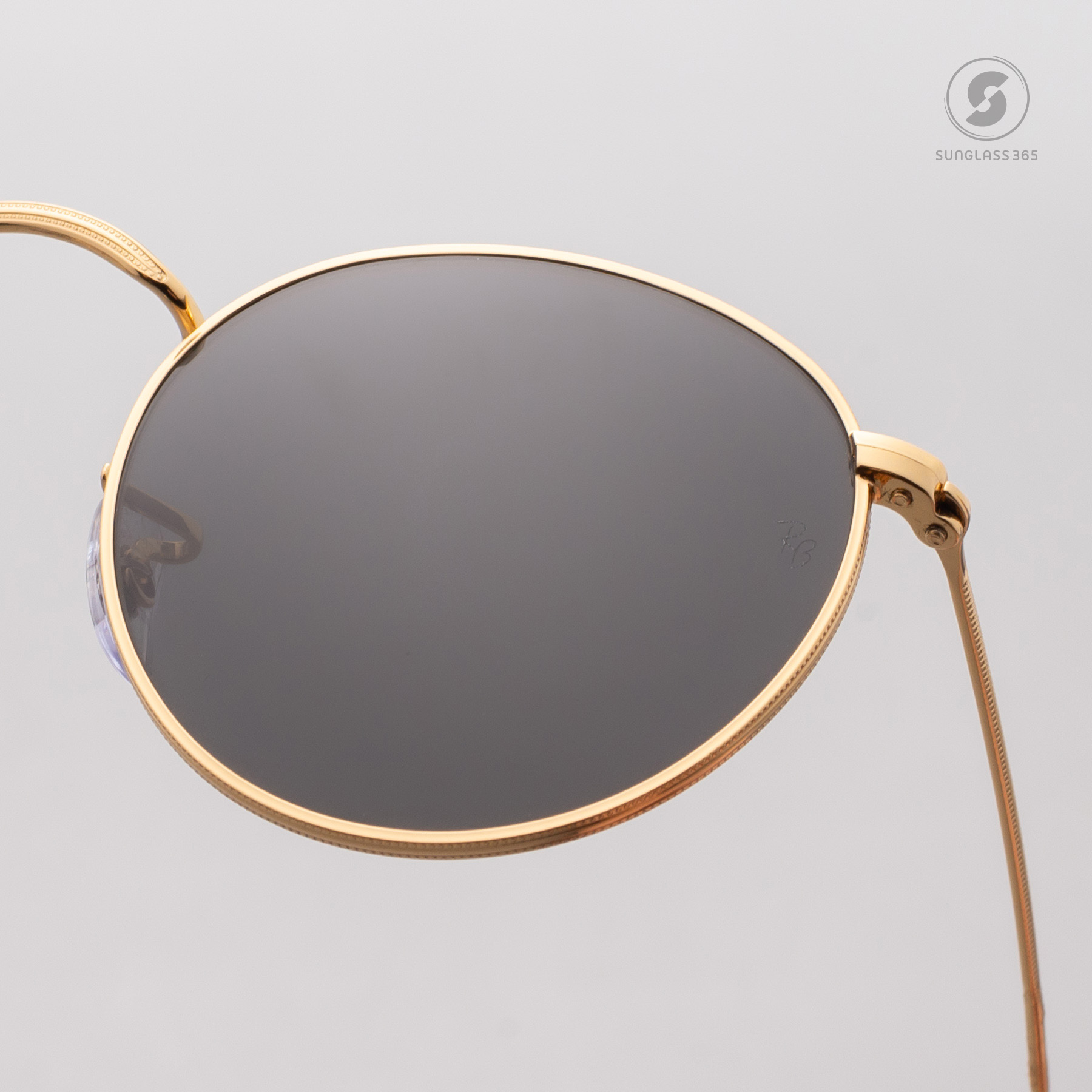 RayBan Round Metal RB3447 919648 Gold Black Polarized