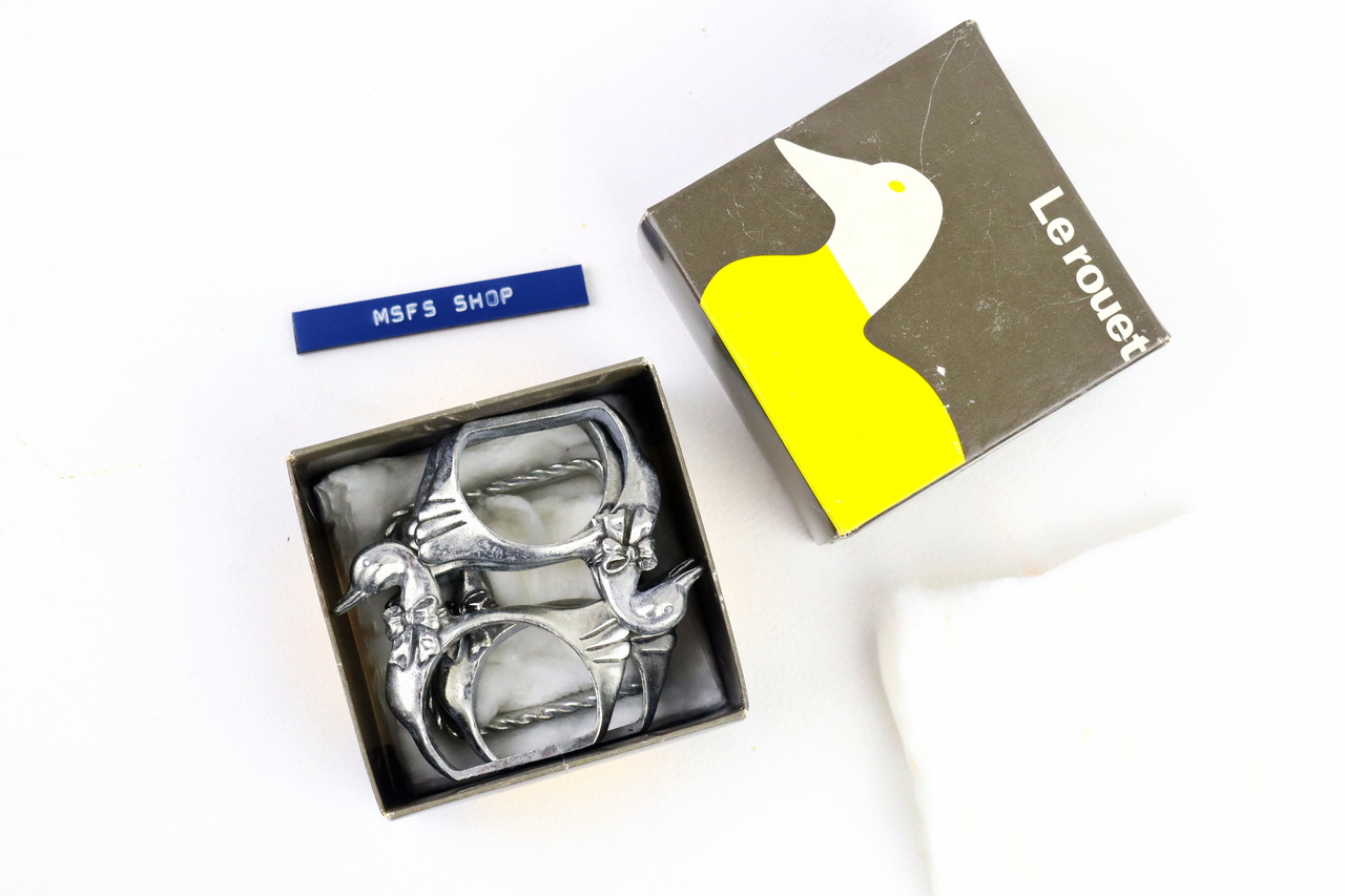 [Vintage] Le Rouet Seagull Pewter Canada Goose Napkin Rings - ห่วงผ้าเช็ดปาก Vintage