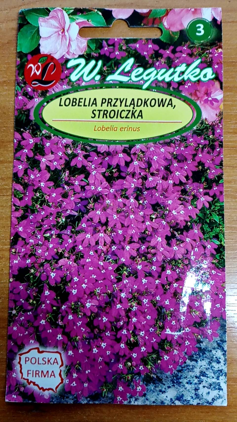 โลบีเลียเลื้อย-คาร์มาย แดง (Carmine-red edging Lobelia) / 3,200 เม็ด (Poland)*