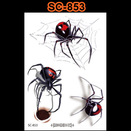 Tattoo Halloween แทททูฮาโลวีน สติ๊กเกอร์แต่งหน้าลายแมงมุม #F