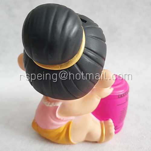 กระปุกออมสิน ธนาคารออมสิน เด็กหญิงไทยมัดจุก