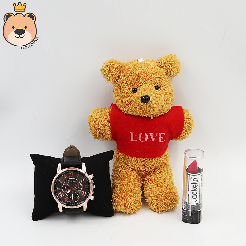 เซ็ตเซอร์ไพรส์แฟนสาว พวงกุญแจหมี+นาฬิกาข้อมือ+ลิปสติก (ได้3อย่าง) กล่องของขวัญเปิดฝา พร้อมเม็ดโฟมคละสีเต็มกล่อง