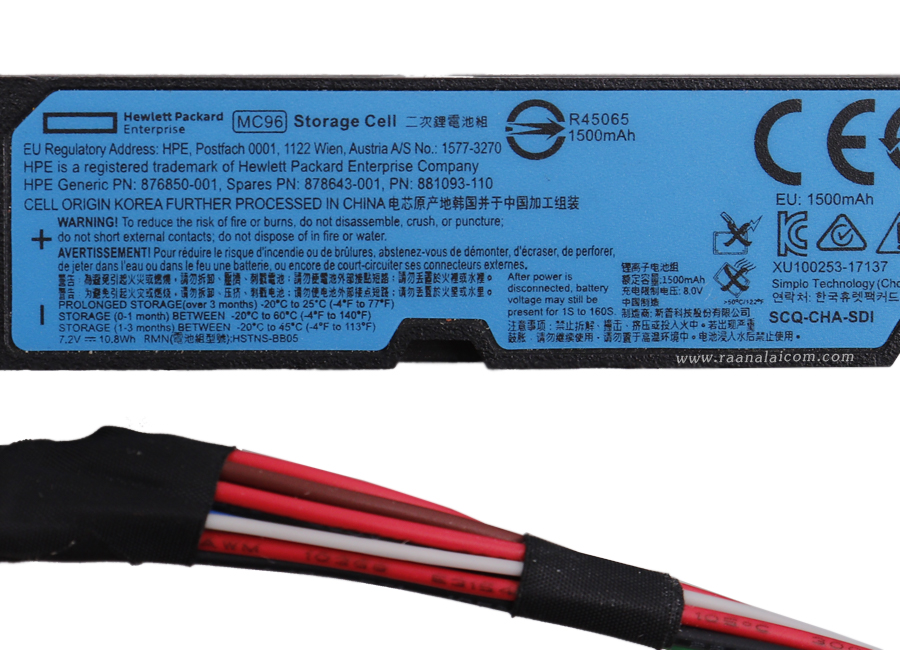 แบตเตอรี่ HP Server MC96 7.2V 10.8Whr Original ราคา พิเศษ Battery HP Server DL60 GEN9, DL160 GEN9, DL380 GEN9 ตรงรุ่น ลดราคาพิเศษ