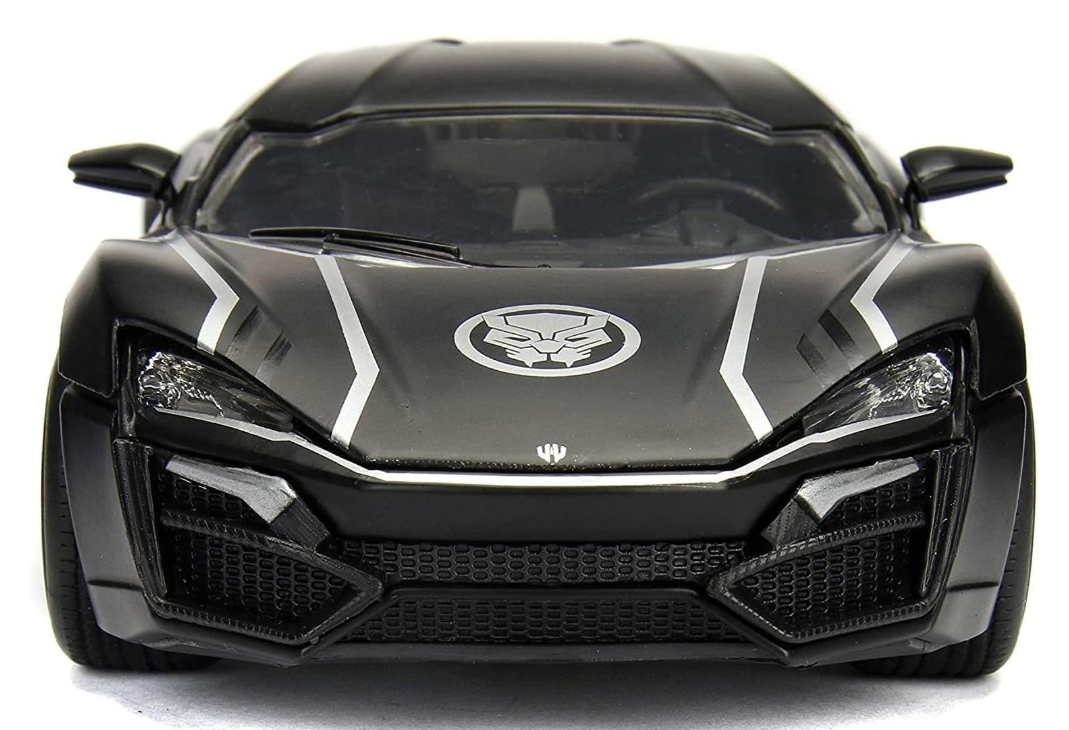 โมเดลรถ โมเดลรถยนต์ Rubber Marvel Black Panther & Lykan Hypersport 1