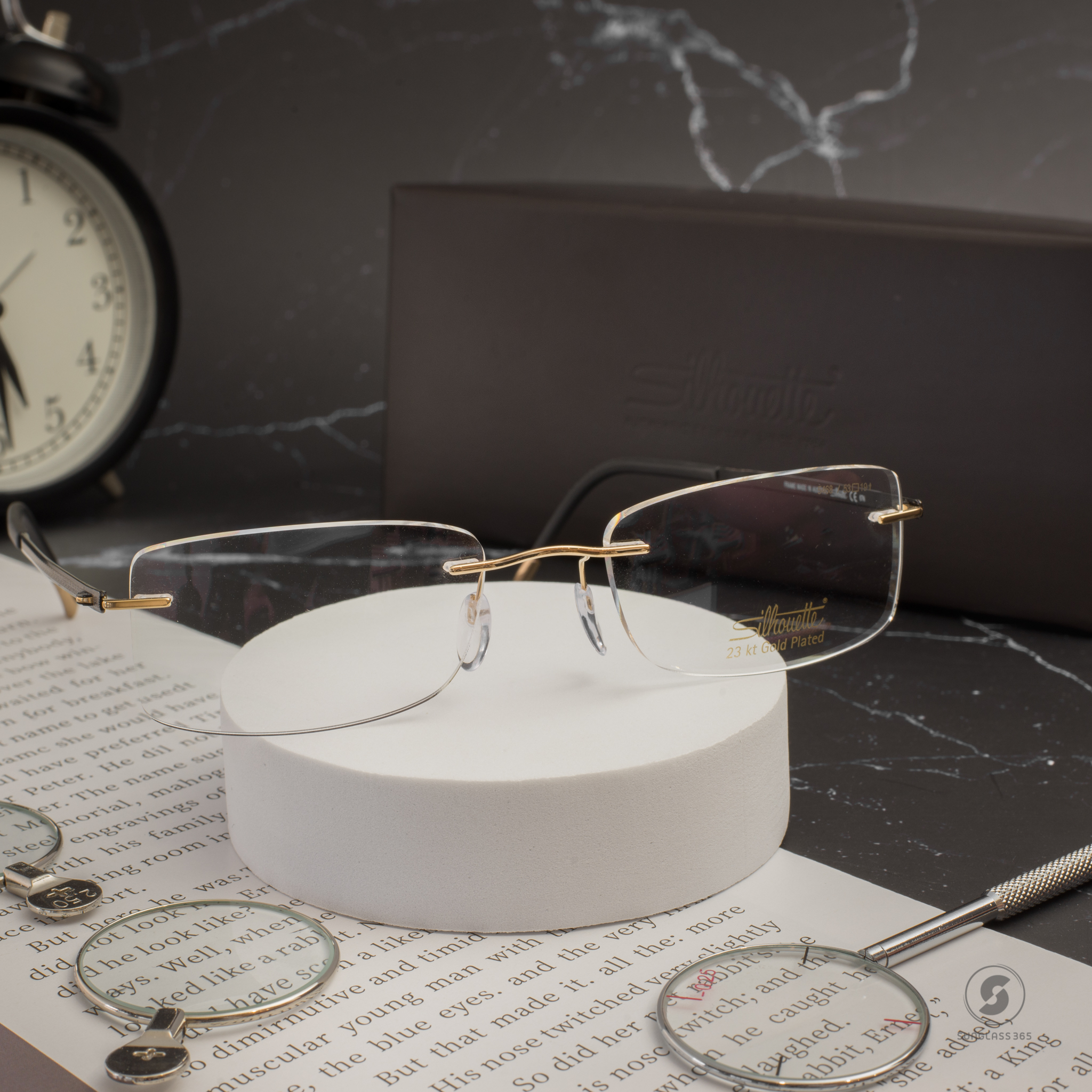 กรอบแว่น Silhouette Crystal Diva 5468 23kt Gold Plated