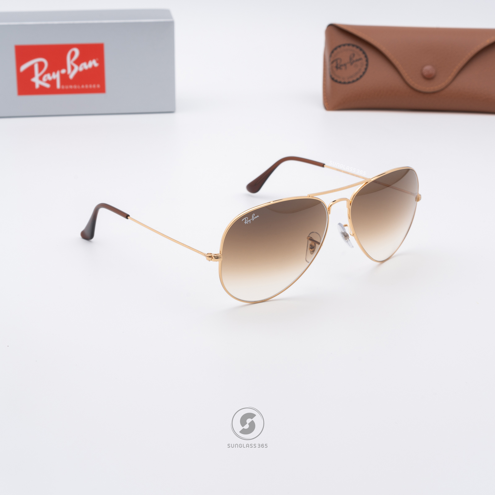 RayBan RB3025 001/51 Aviator Brown Gradient Gold Frame